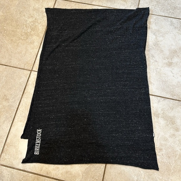 Birkenstock Charcoal Gray T-Shirt Knit Scarf with Embroidered Logo Large - Picture 3 of 4